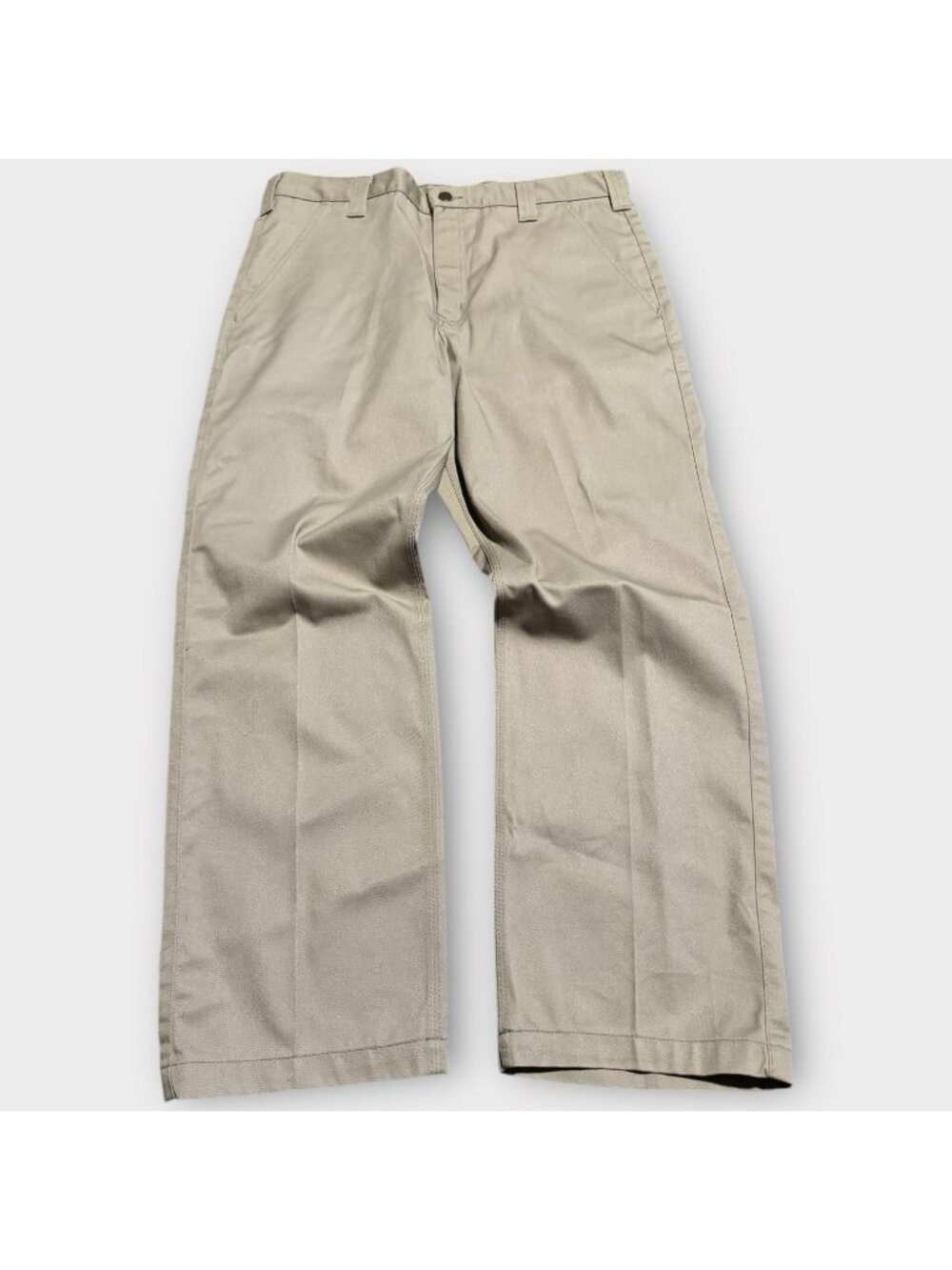 Carhartt Mens 36/30 Vintage 90s Spell Out Blended Twill Wide Leg Pants Khaki